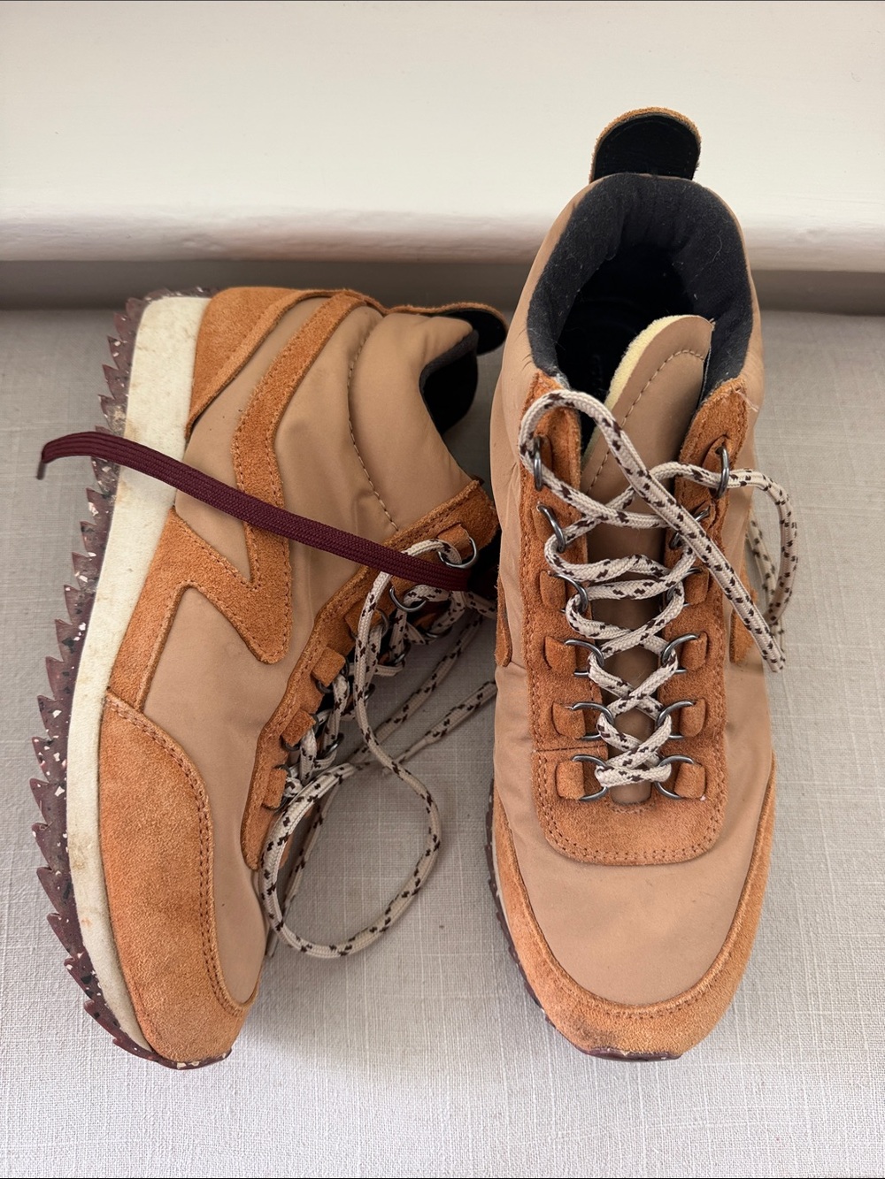 Rag & Bone Women’s Tan Suede Trail Sneakers - Casual Outdoor Chic 38.5